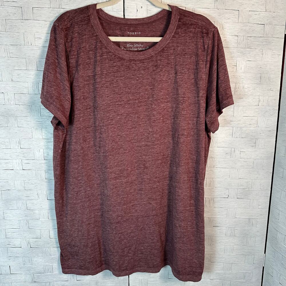 Torrid Womens burgundy Tee-shirt normcore classic fit fall tradMom plus size